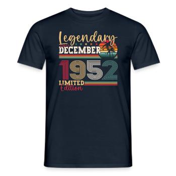 Né en décembre 1952 Cadeau du 70e anniversaire - T-shirt homme - marine - Devant - AI Model Male 178 light (178cm)