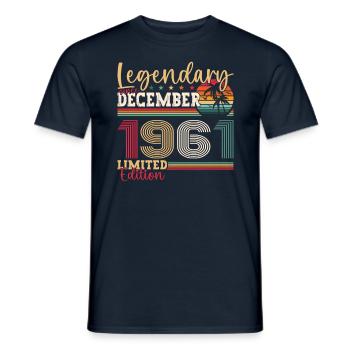 Born December 1961 61st birthday gift - Men's T-Shirt - navy - Front - AI Model Male 178 light (178cm)