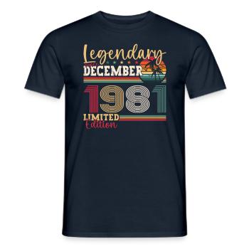 December Born 1981 41st birthday gift - Men's T-Shirt - navy - Front - AI Model Male 178 light (178cm)