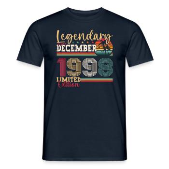 December Born 1998 24th birthday gift - Men's T-Shirt - navy - Front - AI Model Male 178 light (178cm)