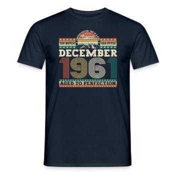 Born December 1961 61st birthday gift - Men's T-Shirt - navy - Front - AI Model Male 178 light (178cm)