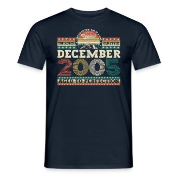 December Year 2005 17th birthday gift - Men's T-Shirt - navy - Front - AI Model Male 178 light (178cm)