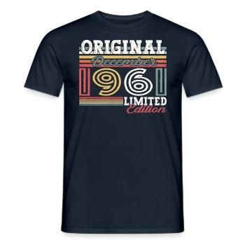 Born December 1961 61st birthday gift - Men's T-Shirt - navy - Front - AI Model Male 178 light (178cm)
