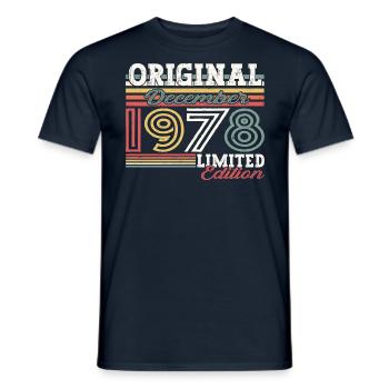 Décembre Né en 1978 Cadeau du 44e anniversaire - T-shirt homme - marine - Devant - AI Model Male 178 light (178cm)