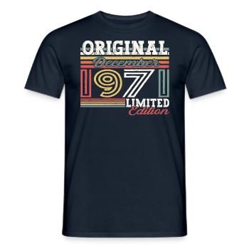 Original December 1971 51st Birthday Gift - Men's T-Shirt - navy - Front - AI Model Male 178 light (178cm)