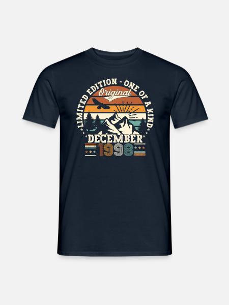 Dezember Jahrgang 1998 24. Geburtstag Geschenk - Männer T-Shirt - Navy