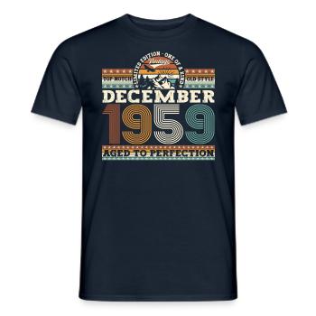 Né en décembre 1959 cadeau de 63e anniversaire - T-shirt homme - marine - Devant - AI Model Male 178 light (178cm)