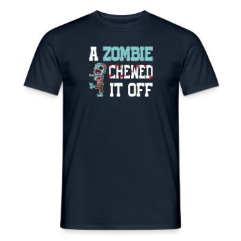 Ein Zombie kaute es ab Amputierter Wortspiel - Männer T-Shirt - Navy - Vorne - AI Model Male 178 light (178cm)
