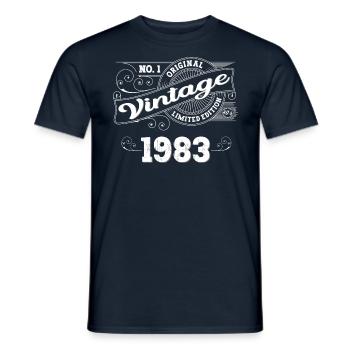 Born 1983 40th birthday Gift man/ woman - Men's T-Shirt - navy - Front - AI Model Male 178 light (178cm)
