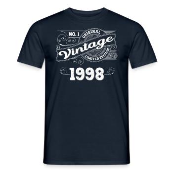 Born 1998 25th birthday Gift man/ woman - Men's T-Shirt - navy - Front - AI Model Male 178 light (178cm)