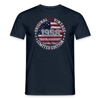 Jahrgang 1958 65. Geburtstag Geschenk Mann/ USA - Männer T-Shirt - Navy - Vorne - AI Model Male 178 light (178cm)