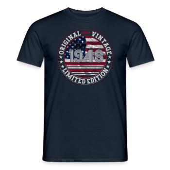 Jahrgang 1948 75. Geburtstag Geschenk Mann/ USA - Männer T-Shirt - Navy - Vorne - AI Model Male 178 light (178cm)