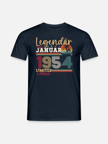 Jahrgang 1954 Januar 69. Geburtstag Geschenk Mann - Männer T-Shirt - Navy