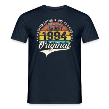 Né le 29 janvier 1994 Gift Man - T-shirt homme - marine - Devant - AI Model Male 178 light (178cm)