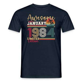 Born 1984 January 39th birthday Gift man - Men's T-Shirt - navy - Front - AI Model Male 178 light (178cm)