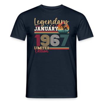 56th birthday born 1967 January gift man - Men's T-Shirt - navy - Front - AI Model Male 178 light (178cm)