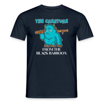 The Creature from the Black Bassoon for a - Männer T-Shirt - Navy - Vorne - AI Model Male 178 light (178cm)