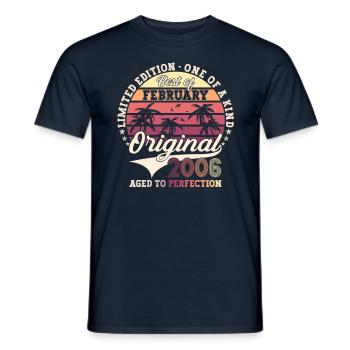 February 2006 17th birthday gift man - Men's T-Shirt - navy - Front - AI Model Male 178 light (178cm)