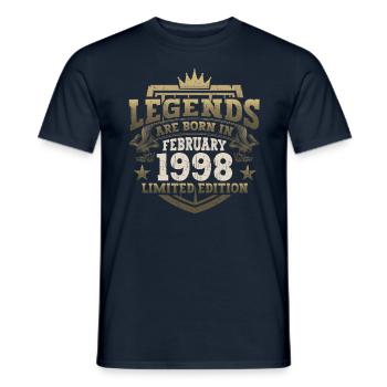 February born 1998 25th birthday gift man - Men's T-Shirt - navy - Front - AI Model Male 178 light (178cm)