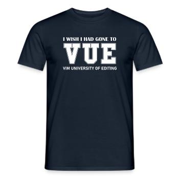 VIM University of Editing Wish I Could Exit VIM - Männer T-Shirt - Navy - Vorne - AI Model Male 178 light (178cm)