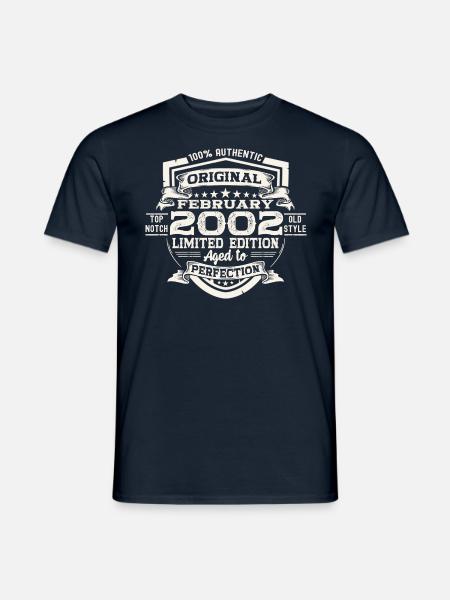 Februar Jahrgang 2002 21. Geburtstag Geschenk Mann - Männer T-Shirt - Navy