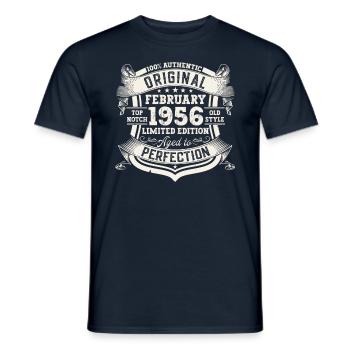 Février né en 1956 67e anniversaire cadeau homme - T-shirt homme - marine - Devant - AI Model Male 178 light (178cm)
