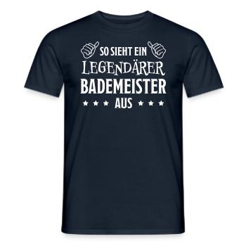 Bademeister Beruf Lustiger Spruch Freibad Geschenk - Männer T-Shirt - Navy - Vorne - AI Model Male 178 light (178cm)