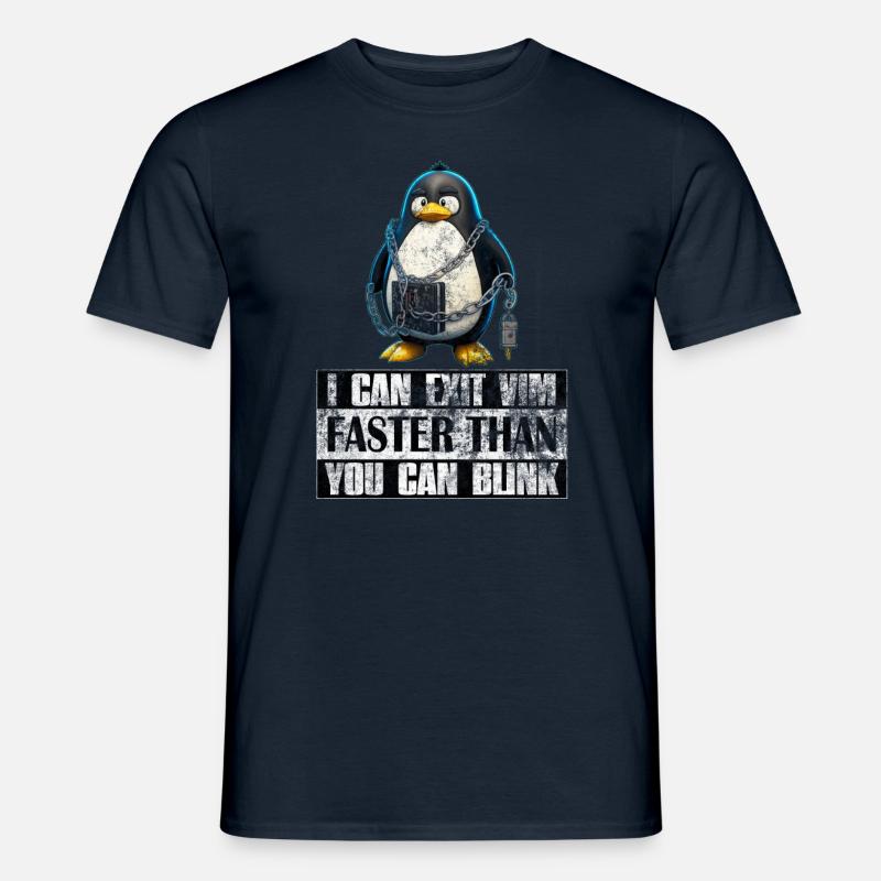 I Can Exit VIM Faster Than You Can Blink Linux - Männer T-Shirt - Navy