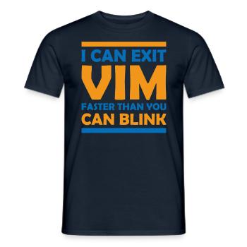I Can Exit WIM Faster Than You Blink for Linux - Männer T-Shirt - Navy - Vorne - AI Model Male 178 light (178cm)