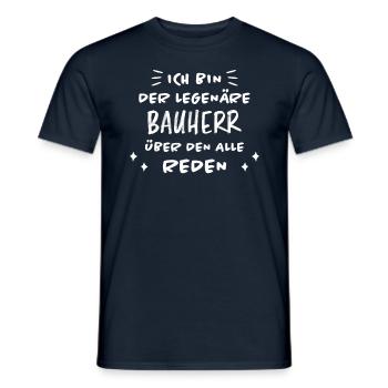 Bauherr Spruch Hausbau Richtfest Geschenk Bauherr - Männer T-Shirt - Navy - Vorne - AI Model Male 178 light (178cm)