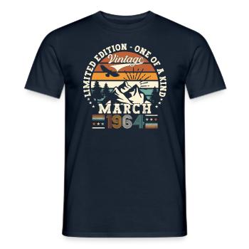 59e anniversaire Mann Original March Né en 1964 - T-shirt homme - marine - Devant - AI Model Male 178 light (178cm)