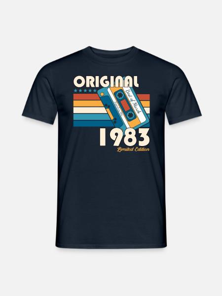 40. Geburtstag Mann März Jahrgang 1983 Kassette - Mænd T-shirt - marineblå