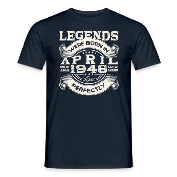 75e anniversaire homme légende né 1948 voiture classique - T-shirt homme - marine - Devant - AI Model Male 178 light (178cm)