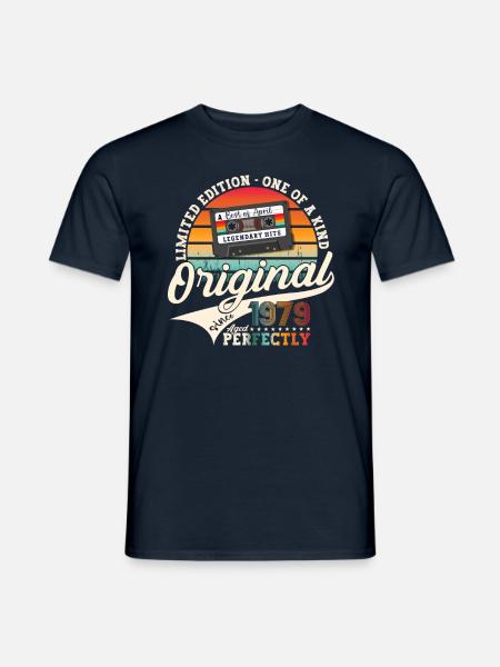 44. Geburtstag Mann April Jahrgang 1979 Kassette - Mænd T-shirt - marineblå