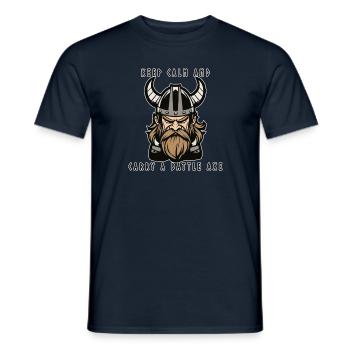 Keep Calm and Carry a Battle Axe - Men's T-Shirt - navy - Front - AI Model Male 178 light (178cm)