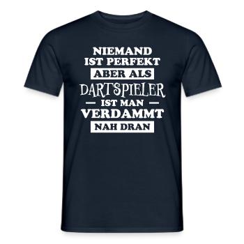 Dartspieler Witz Spruch Darts Dartpfeil Geschenk - Männer T-Shirt - Navy - Vorne - AI Model Male 178 light (178cm)