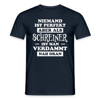 Schreiner Witz Spruch Tischler Schreiner Geschenk - Männer T-Shirt - Navy - Vorne - AI Model Male 178 light (178cm)