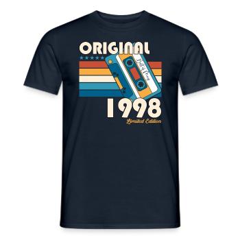 25 Birthday Man Woman Cassette Mai 1998 - T-shirt homme - marine - Devant - AI Model Male 178 light (178cm)