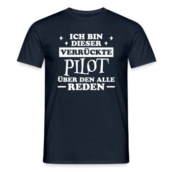 Pilot Spruch Flug Flugsport Witz Piloten Geschenk - Männer T-Shirt - Navy - Vorne - AI Model Male 178 light (178cm)