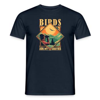 Birds Are My Besties: Perfect Design for Avian - Männer T-Shirt - Navy - Vorne - AI Model Male 178 light (178cm)