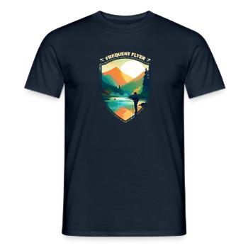 Fly Fishing Mountain Lake Perfect Cast Perfect - Männer T-Shirt - Navy - Vorne - AI Model Male 178 light (178cm)