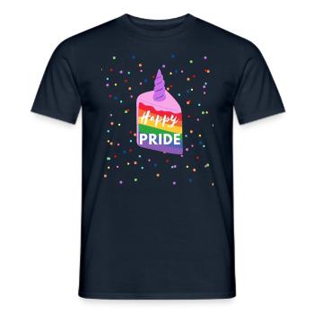 Happy Pride - L’amour est l’amour - T-shirt homme - marine - Devant - AI Model Male 178 light (178cm)