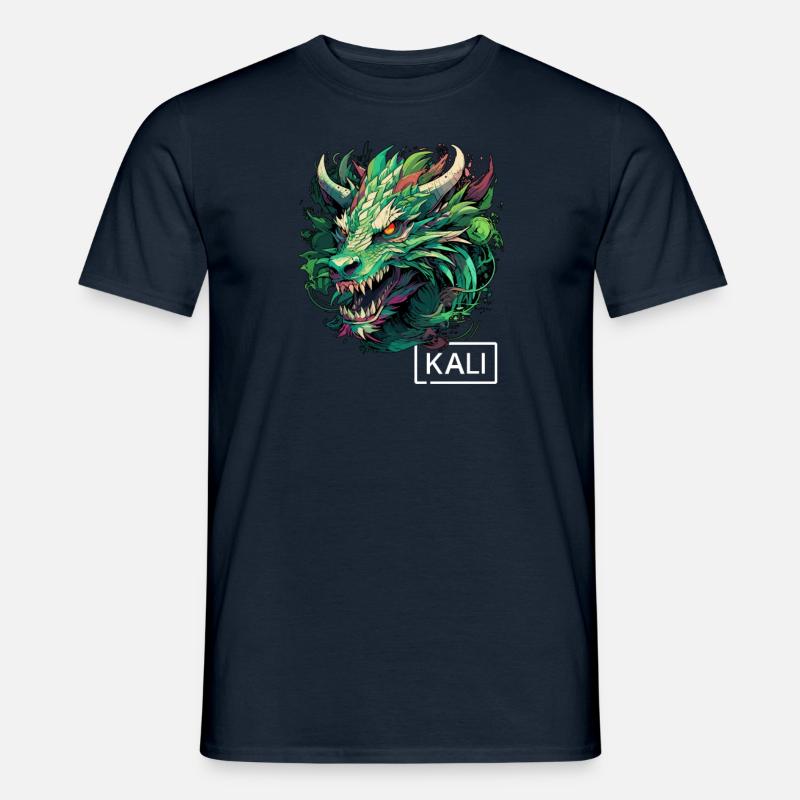 Dragon Kali Linux vert moderne pour les hackers - T-shirt homme - marine