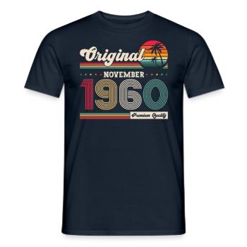63e anniversaire Vintage Novembre Vintage des années 1960 - T-shirt homme - marine - Devant - AI Model Male 178 light (178cm)