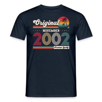 21st Birthday Vintage November Vintage 2002 - Men's T-Shirt - navy - Front - AI Model Male 178 light (178cm)