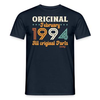 30. Geburtstag Original Februar Jahrgang 1994 - Männer T-Shirt - Navy - Vorne - AI Model Male 178 light (178cm)