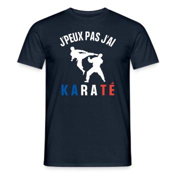 Je peux pas j'ai karaté humour cadeau - T-shirt homme - marine - Devant - AI Model Male 178 light (178cm)