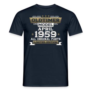 65th Birthday Man Classic Car April Vintage 1959 - Men's T-Shirt - navy - Front - AI Model Male 178 light (178cm)