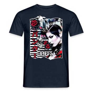 Punk never dies - Men's T-Shirt - navy - Front - AI Model Male 178 light (178cm)