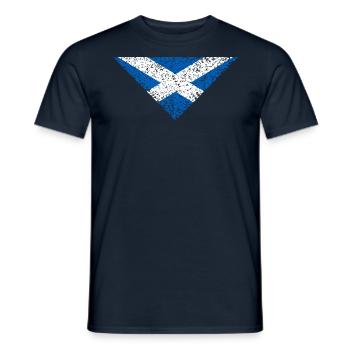 Triangle du drapeau de l’Écosse - T-shirt homme - marine - Devant - AI Model Male 178 light (178cm)